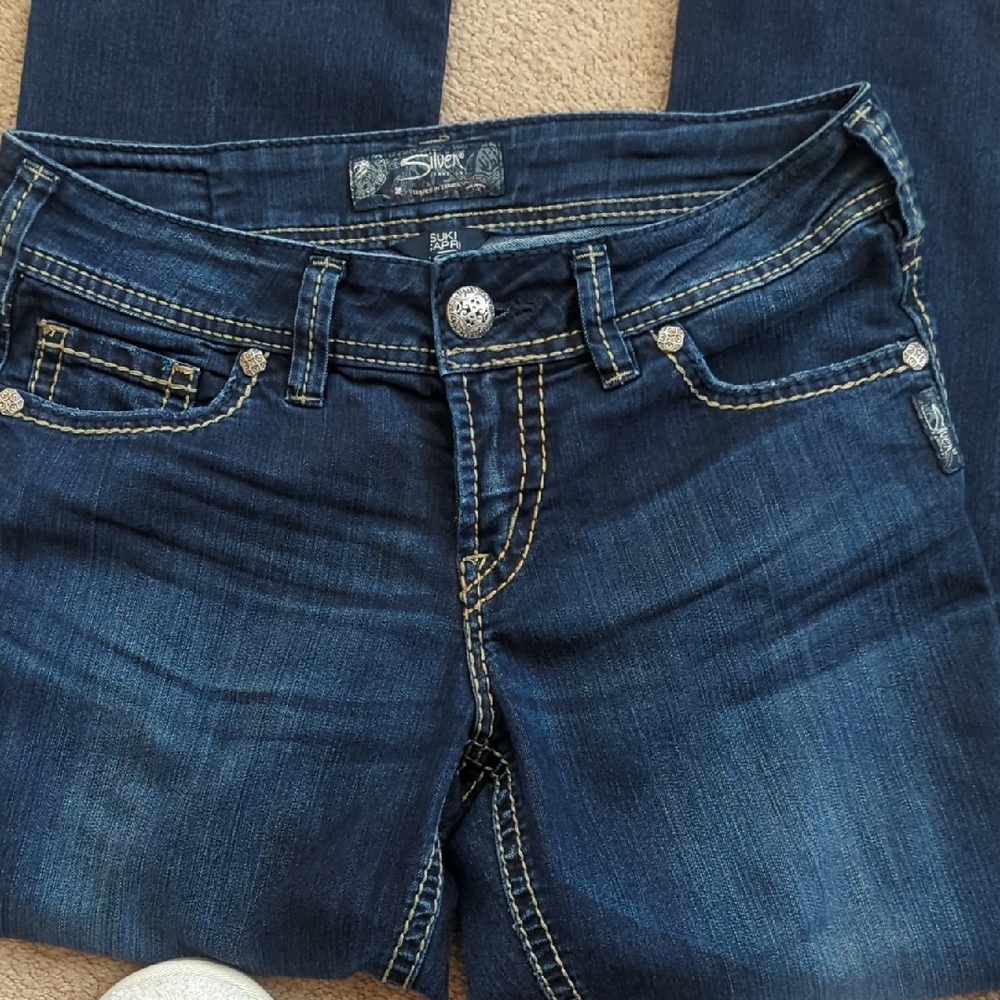 Silver Jeans Capri Blue Denim Jeans